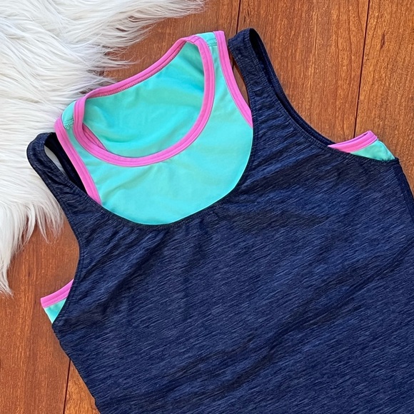 Sofibella Layered Tennis Tank with Built-in Bra - Picture 5 of 7